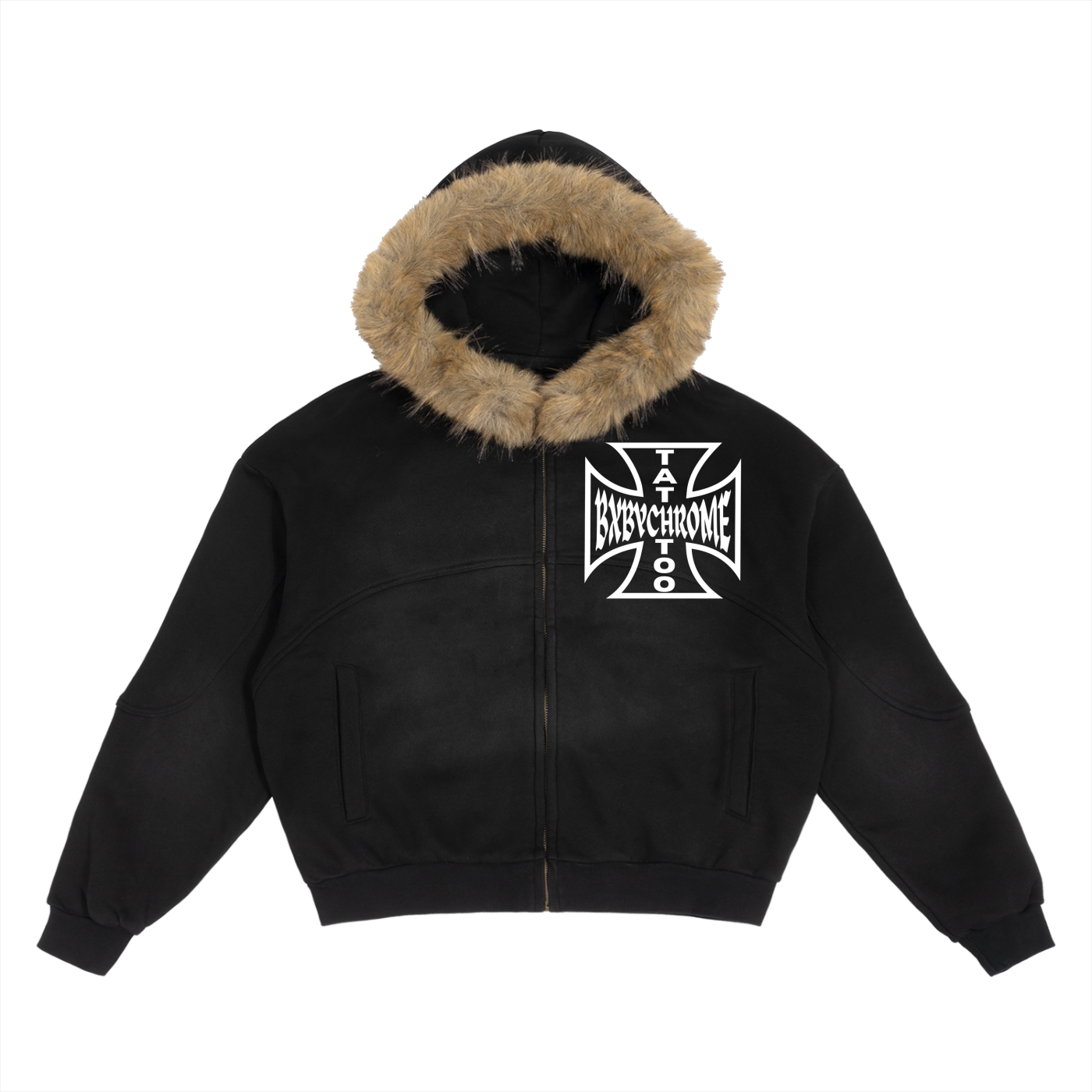 Fur Trim Zip Up Bxby Hoodie